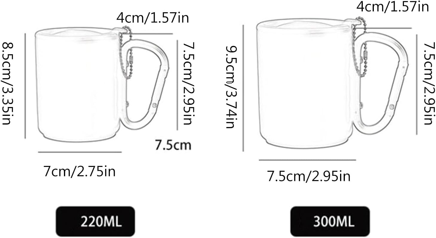 Portable Carabiner Hook Handle Mug with Lid Outdoor Travel Coffee Mug Camping Hiking Cup Insulated Mug