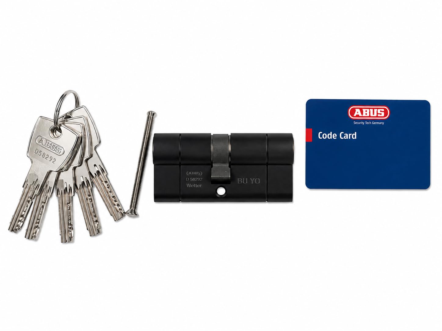 Abus Cylindre de Porte D66PS Noir avec Fonction Débrayable et Caractéristique Pre-Snap, 40x40 mm, 5 Clés Réversibles Incluses
