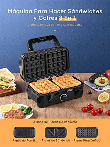 Plancha Grill 3 en 1, 1200W - Control de Temperatura - Manija Cold Touch