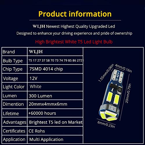 Led Mini Bulb T5 37 74 286 2721 W3W PC74 PC37 10 Unidades miniatura 4