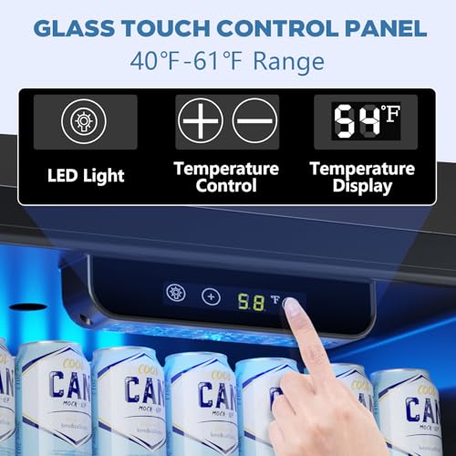 Image of Electactic 95 Cans Beverage Refrigerator, 26 Bottle Mini Fridge, 2.7 cu.ft Drink Fridge Digital Temperature Control for Bottled Beer, Soda,Water