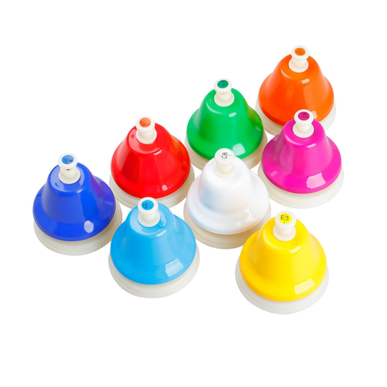 Campana de Mano de Metal Diatónica 8 Piezas Acero Inoxidable para Niños