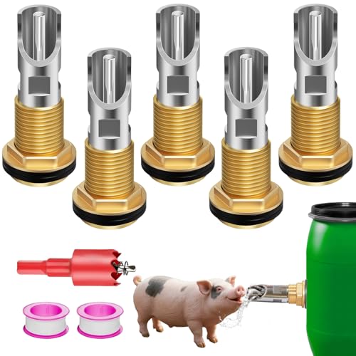 ETCYAOXIN Pig Water NipplePig Nipple Waterer for Barrel KitAutomatic Pig Nipple Drinkers KitPiglets Nipple Feeders Hog Feeder Nipple