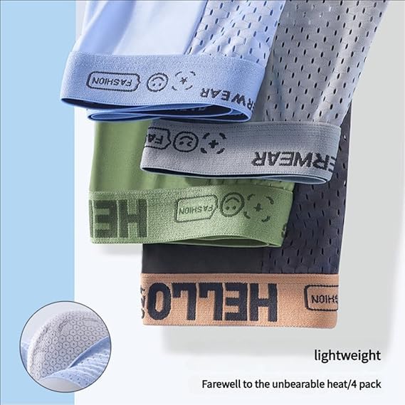 Mesh Mens Underwear, Ice Silk Boxer Briefs, Comfortable and Breathable, Summer Thin Underwear for Travel2