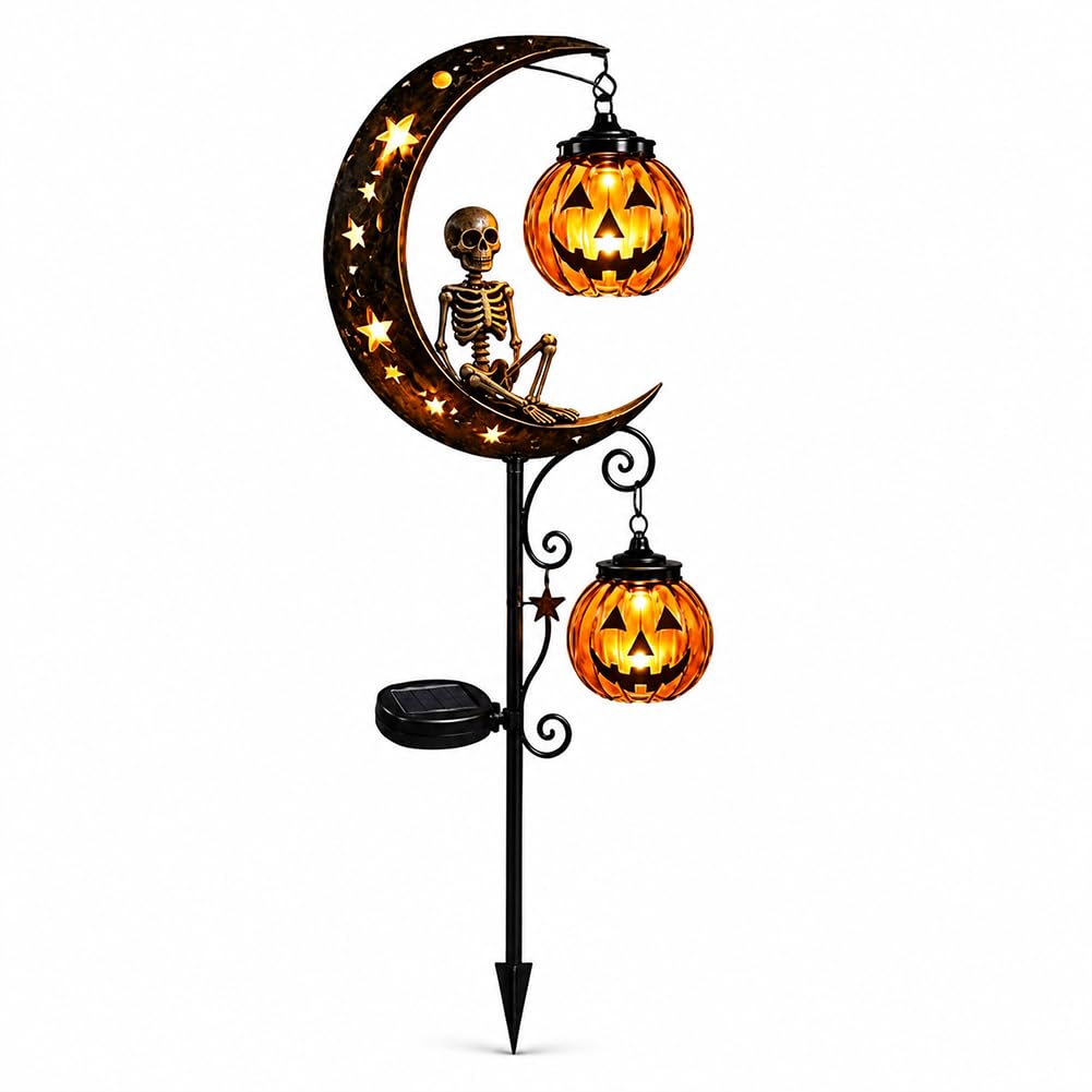 Pumpkin Moon Garden Stake Light