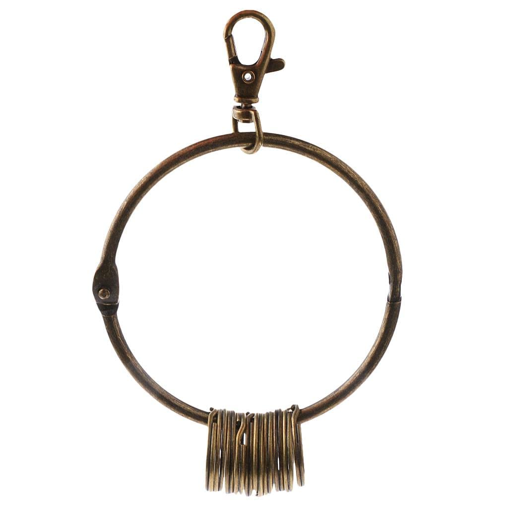 LYLA Retro Vintage Bronze Large Round Key Ring Includes 10 Small Group Rings-image-5