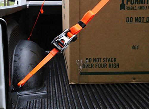 FORTEM Ratchet Tie Down Straps, 2362kg Break Strength, 4 Pack 3.048m X