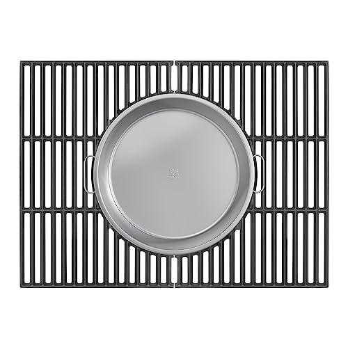 Image of SafBbcue 13 inch BBQ Smoking Drip Pan for Big Green Egg Grilling Accessory, Also for Kettle Charcoal Grills Pizza Cake Baking Tray, for Gourmet BBQ System Accessory, Stainless Steel Round