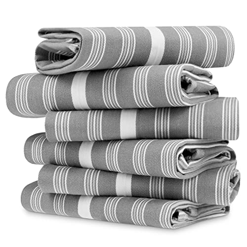ATEN Homeware Egyptian Cotton Kitchen Tea Towels – Size 50 x 70 cm – Highly Absorbent & Quick-Dry Dish Towels, Lint-Free & Durable, Fade Resistant, Made in Egypt (Grey, 3 Pack) - Image 6