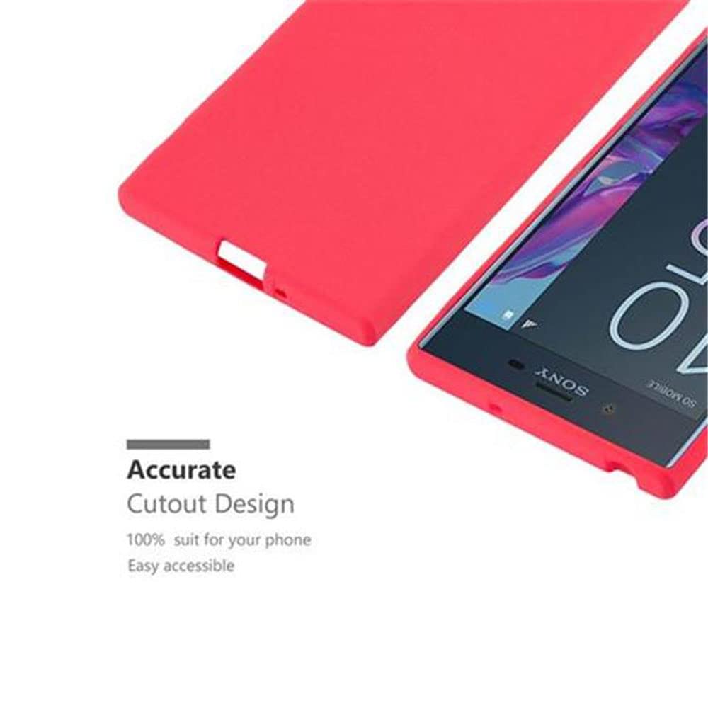 Cadorabo Custodia Frost Per Sony Xperia L1 - Morbida TPU Sottile, Colore Rosso, Bordo Rialzato - 5