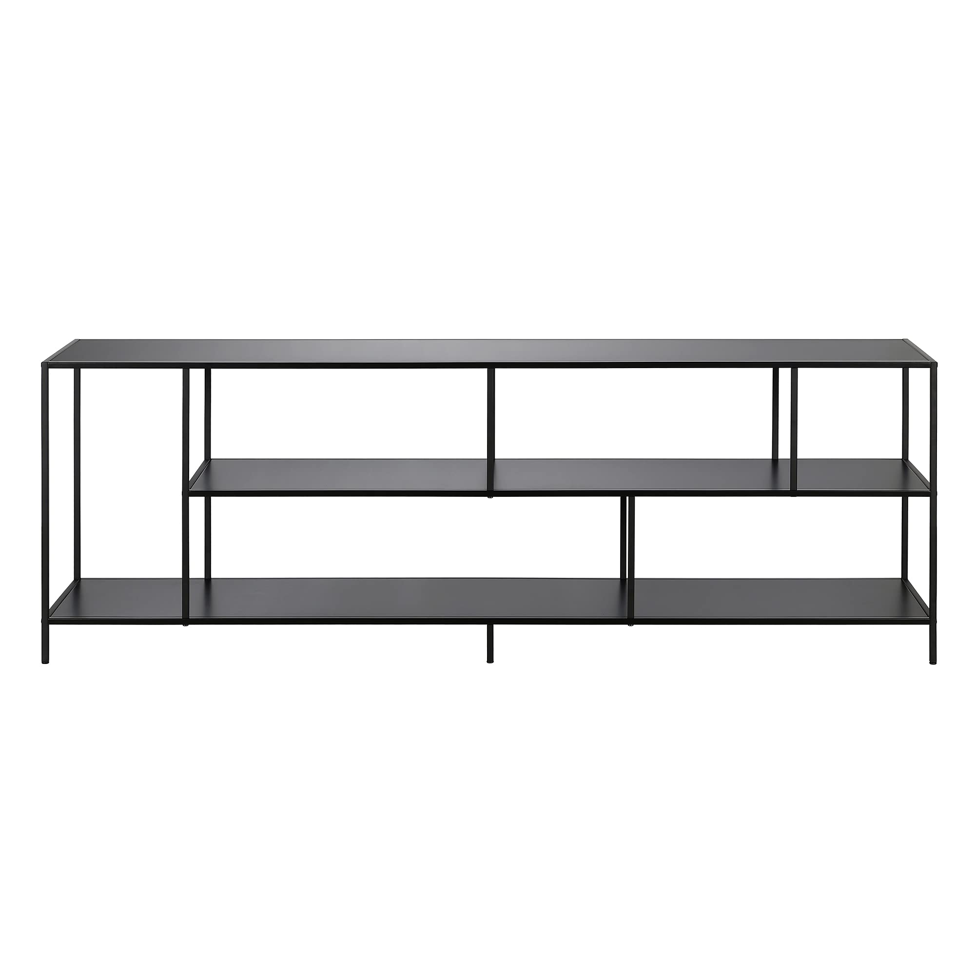 Henn&Hart Rectangular TV Stand with Metal Shelves for TV's up to 80