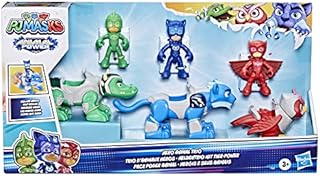 PJ Masks Power Hero Animal Trio Playset, with 3 Cars and Action Figures, Preschool Toys, Superhero Toys for 3 Year Old Boys and Girls and Up