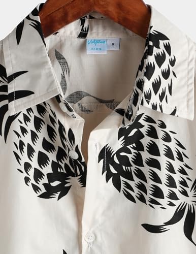 VATPAVE Boys Hawaiian Shirt Short Sleeve Button Down Shirt Summer Beach Shirts for Kids 6-14 Years3