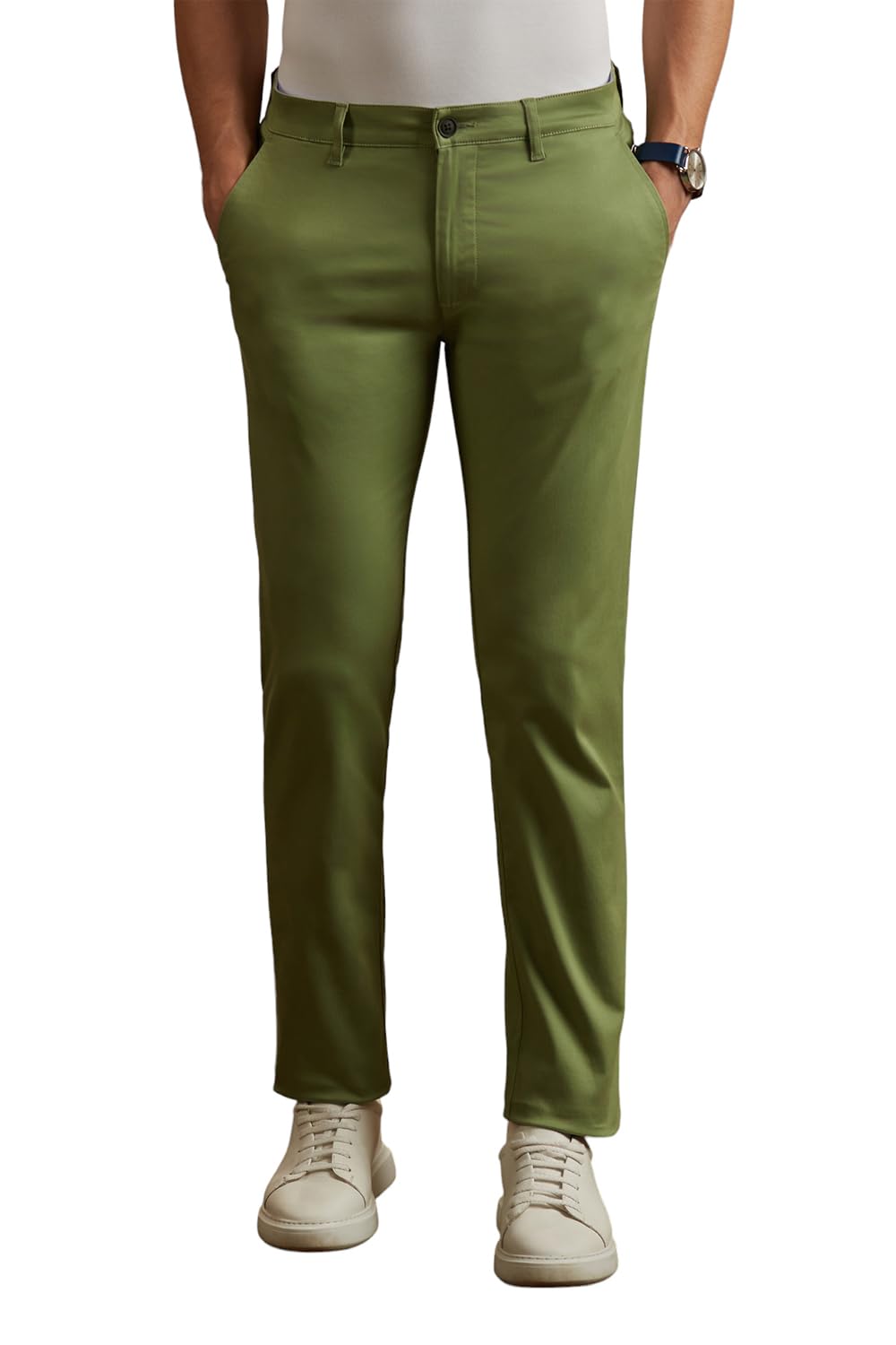 peter england Men Mid Rise Regular Fit Pants-picture-24