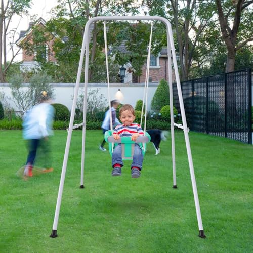 2 in 1 Baby Jumper with Swing - Indoor and Outdoor Use, Baby Jumpers and Bouncers, Toddler Swing with Foldable Stand(Mint Green)