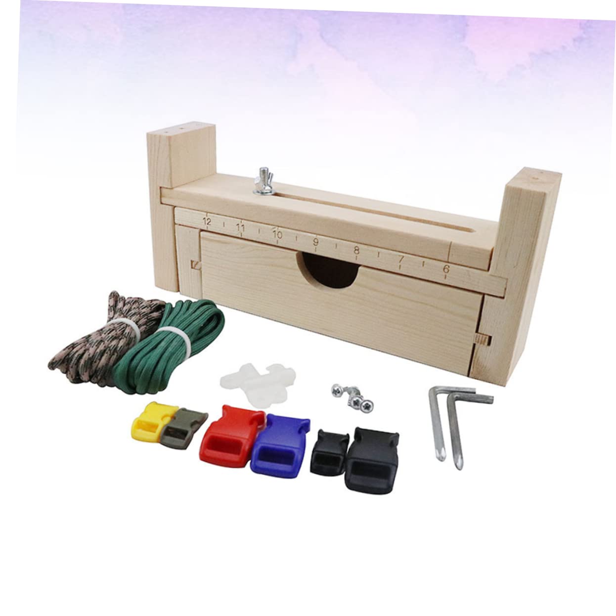 HOMSFOU 2 Sätze Armband Flechtvorrichtung DIY Armband Holzrahmen Kit für Handarbeiten Verstellbare mit Zufälligen Seilfarben für Kreative Bastelprojekte Zufällige Farbe