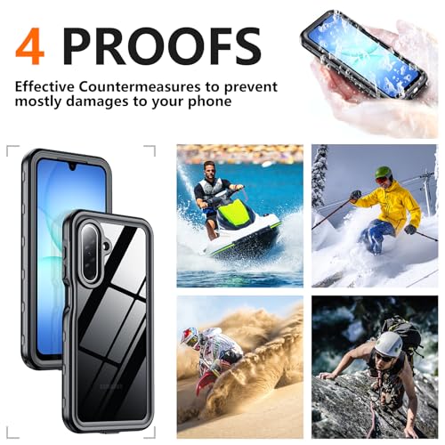 SPIDERCASE for Samsung Galaxy A17 Waterproof Case, IP68 Waterproof Case, Military-Grade Drop Protection, Full-Body Shockproof Dustproof Cover,Black - image 7