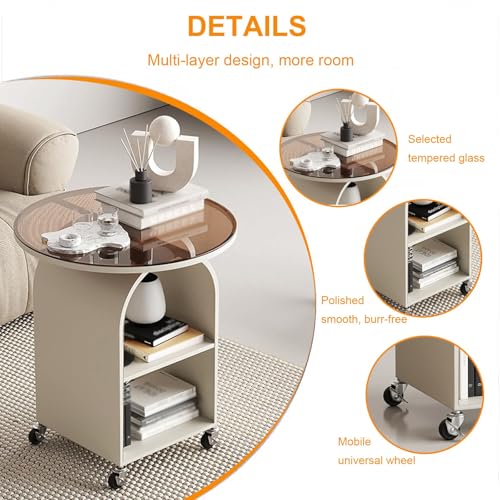 Table d'appoint à 3 étagères pour optimiser le rangement du salon