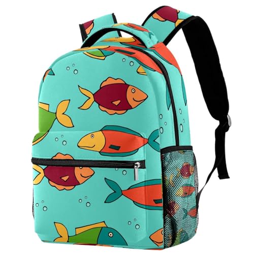 Sac à dos d'école bleu poisson, idée cadeau utile pour la rentrée
