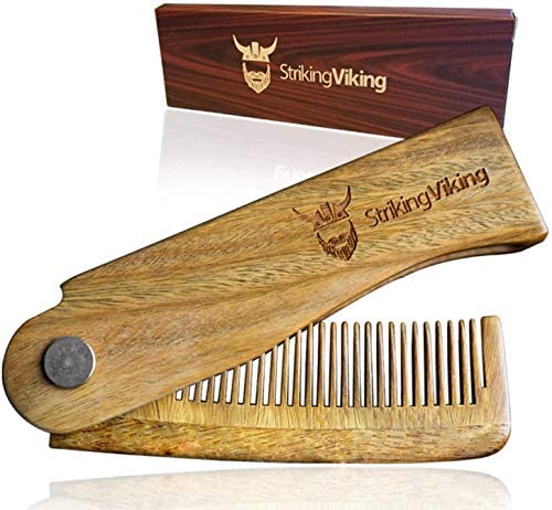 Peine plegable de madera para hombre estilo vikingo miniatura 7