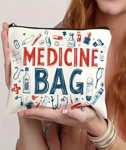 Image of Medicine Bag for Travel, Portable Medicine Pouch Organizer for Daily Use, Small Travel Pouch for Toiletries and Essentials, Compact Travel Kit for First Aid and Medications