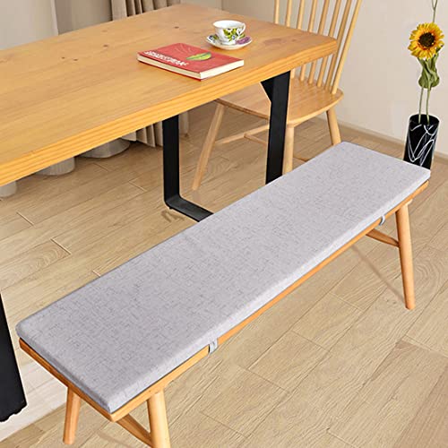 Bankkissen, 2-Sitzer, 3-Sitzer, Gartenbank, 80/100/120 cm, Essbank, langes Stuhlkissen für Terrasse, Schaukel, drinnen und draußen (90 x 35 cm, grau) Cover