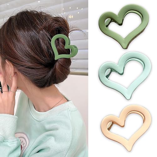 Pinzas para cabello en forma de corazón 3 piezas miniatura 1
