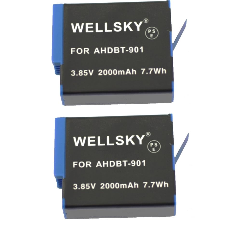 Amazon | WELLSKY AHDBT-901 ADBAT-001 2個 GoPro ゴープロ 互換 