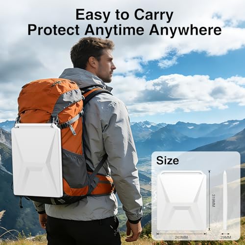 Image of Starlink Mini Protective Cover Case, Starlink Mini Accesories, Waterproof Silicone Satellite Dish Protector Anti-Hail & Shockproof, Portable for Roof RV Boat Outdoor (White)