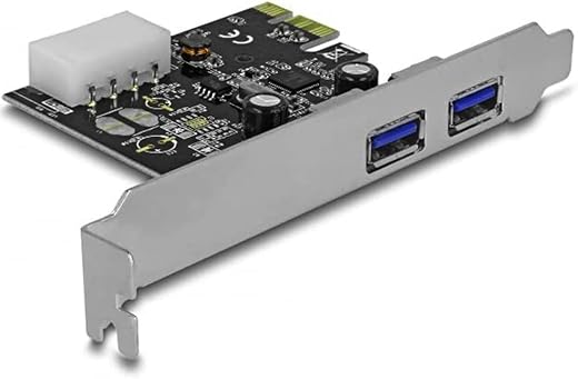 Meshiv PCI Express Card 2 Port USB 3.0 with 5V 4-Pin Power Connector up to 5 Gbps Speed