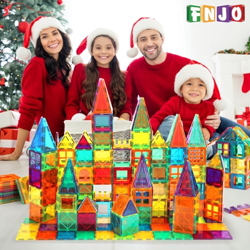 FNJO Magnetic Tiles, 100PCS Building Blocks, STEM Magnets Building Toy Set, Preschool Kindergarten Construction Stacking Toy, School Teacher Supplies, Classroom Must Haves - Image 4