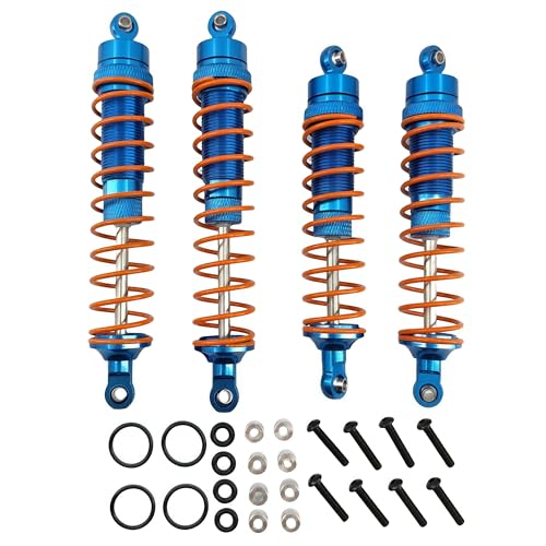 4PCS Full Aluminum Shocks – Compatible with Arrma 1/10 Big Rock 4X4, Granite 4X4, Senton 4X4, Vorteks 4X4, Typhon 4X4 – Front & Rear RC Shock Absorbers Upgrade