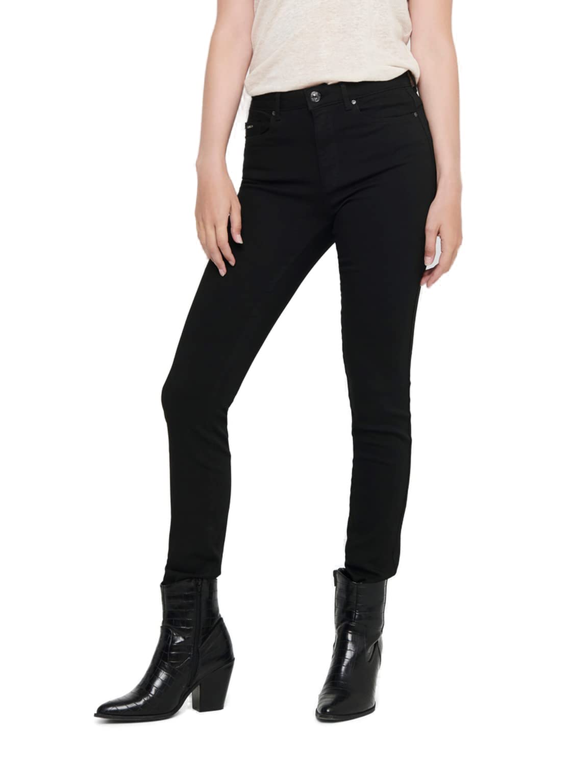 ONLY Women's ONLFOREVER Life HW SK SOO796C NOOS Pants, Black Denim, X-Small/30
