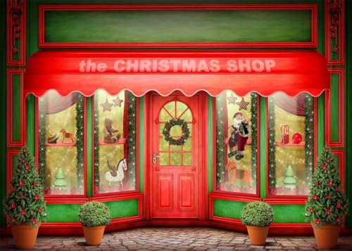 Toile de fond Merry Christmas 3x2,4m pour vitrine de Noël et fêtes
