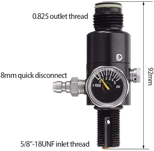 Miniatura 6 de Regulador universal de tanque de aire Paintball de 4500PSI y medidor de válvula