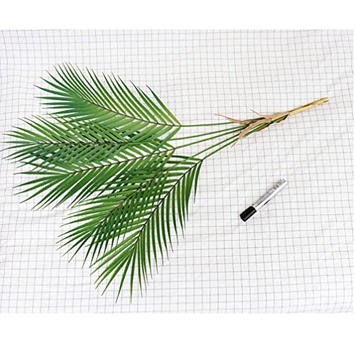Garneck Plantas de palmeiras artificiais, folhas, 5 galhos, falsos, grandes tropicais, folhas de pal