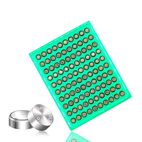 100 Pack LR41 Batteries, Alkaline AG3 Batteries 1.5V Button Cell Battery, 384 SR41 392A 192 SR741 Coin Battery, Cell Battery for Watches, Toys, Calculators