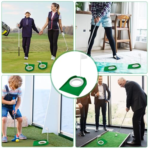 Abeillo 2 Stück Golf Puttingbecher Mit Flagge - Übungs-Putter-Pad, Putting Übungshilfen, Trainingshilfe, Putterloch Für Männer Und Frauen - Drinnen Und Draußen, Zuhause, Büro, Hof, Rasen