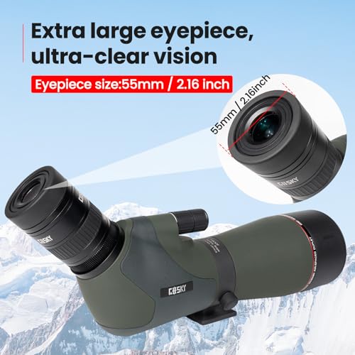 Image of Gosky 20-60x80 Spotting Scope with Phone Adapter, Dual Focusing Waterproof Spotting Scopes for Target Shooting Bird Watching Hunting Wildlife Safari Viewing, BAK4 FMC Spotter Scope with Carrying Case