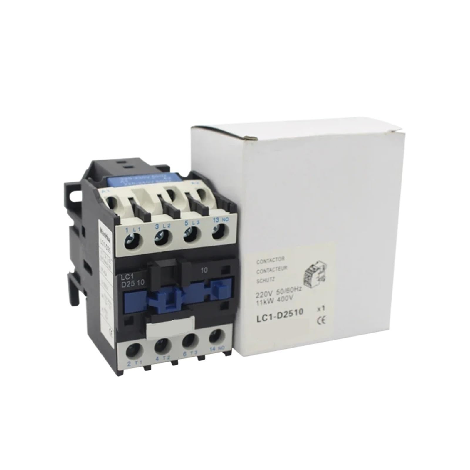 contacteur CA Contacteur AC LC1-D25 25A, contacteur électrique monté sur Rail Din 3P + NO Ouvert normalement