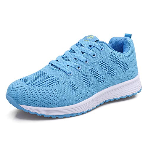 Youecci Femmes Baskets de Courses Running Chaussures de Sport Outdoor D'athlétisme Sports Course Fitness Gym Athlétique Sneaker Bleu Lune 39 EU Cover