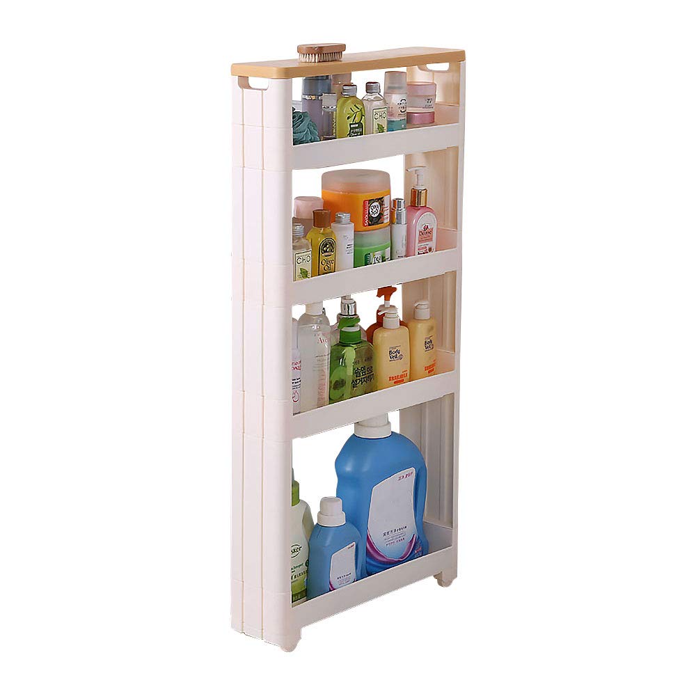 Buy 4 Tier Slim Rolling Cart Slide Out Storage Tower Narrow Storage