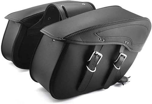 SZDASZ Bolsa de sillín de motocicleta de crucero impermeable bolsa de lona lateral de cuero para deportista, utilizada para Shadow, para Yamaha