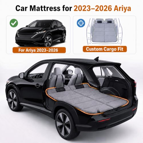 Image of Car Mattress for Ariya 2023-2026, Upgraded Non-Inflatable Thickened Foam SUV Car Camping Mattress, Foldable Trunk Sleeping Pad Car Bed Mattress for Road Trips Camping Travel