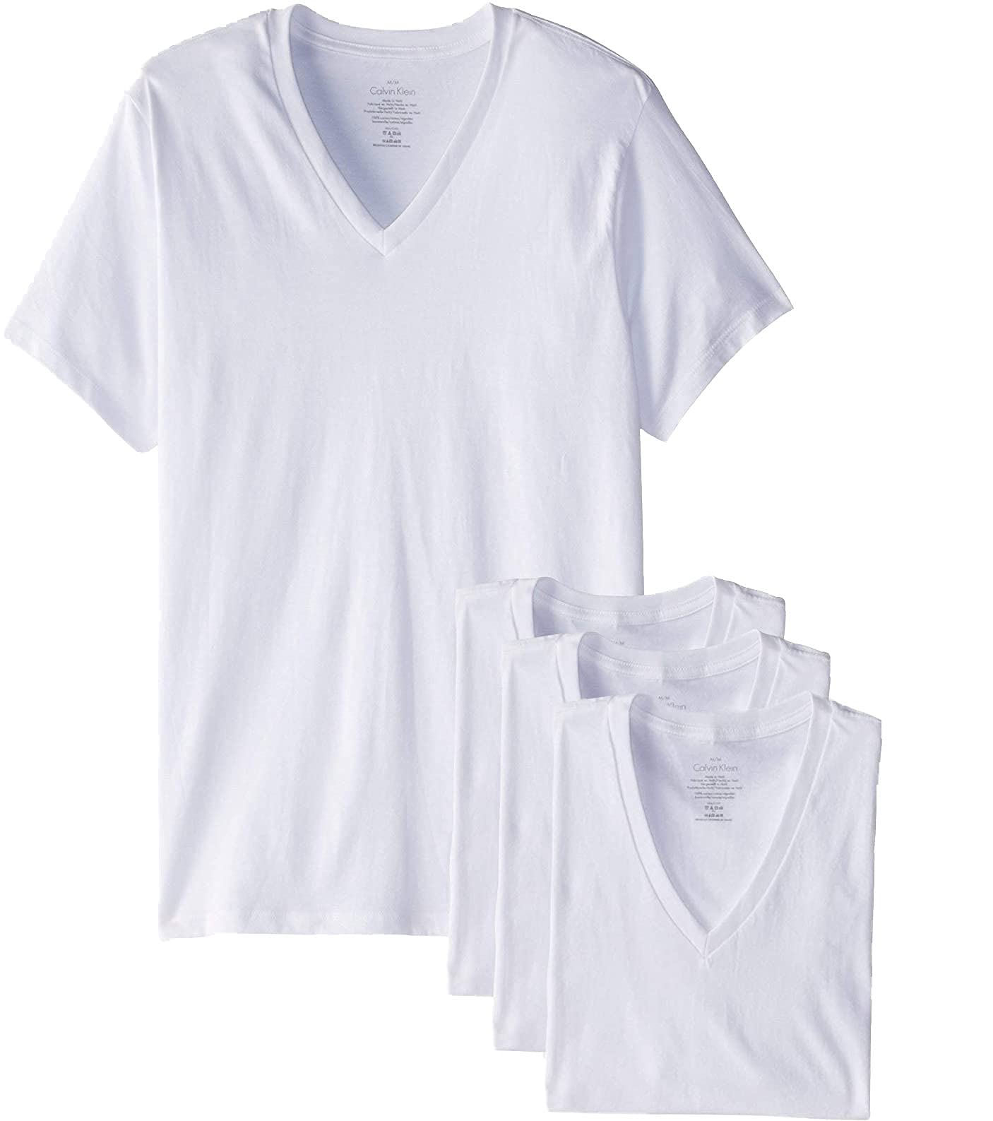 Calvin Klein Men s Cotton Classic Fit Short Sleeve V Neck T-Shirt 4-Pack
