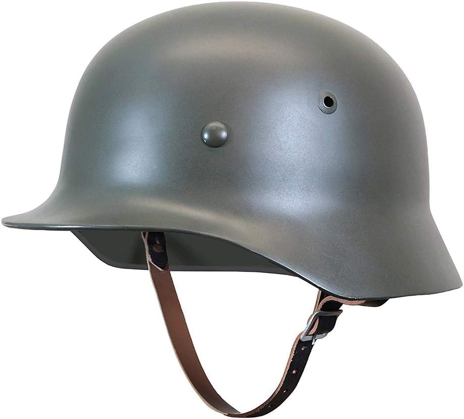 Casque M35 allemand Seconde Guerre mondiale doublure cuir mentonnière