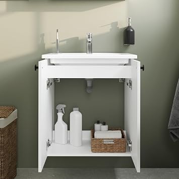 VitrA Shift T20 81002 Sink Cabinet with Lid, Bright White, 60 cm