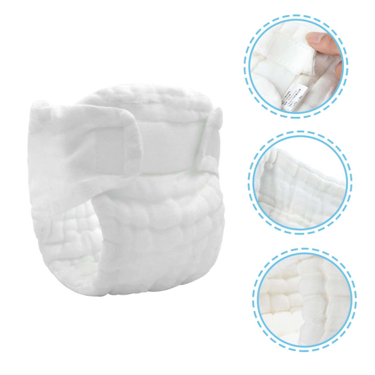 Generic 5pcs Reusable Newborn Diapers Washable Inserts New Born Cloth Diapers Comfortable Breathable Size for Newborns