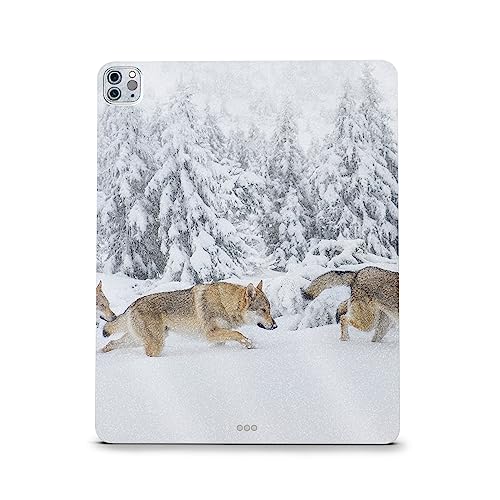 Image of MightySkins Carbon Fiber Skin Compatible with Apple iPad Pro 12.9 inch M2 6th Gen (2022) Full Wrap Kit - Wolf Pack | Protective, Durable Textured Carbon Fiber Finish | Easy to Apply | Made in The USA