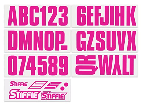 Image of STIFFIE Uniline Berry 3 inch Boat & PWC Registration Decals • Numbers Letters Stickers